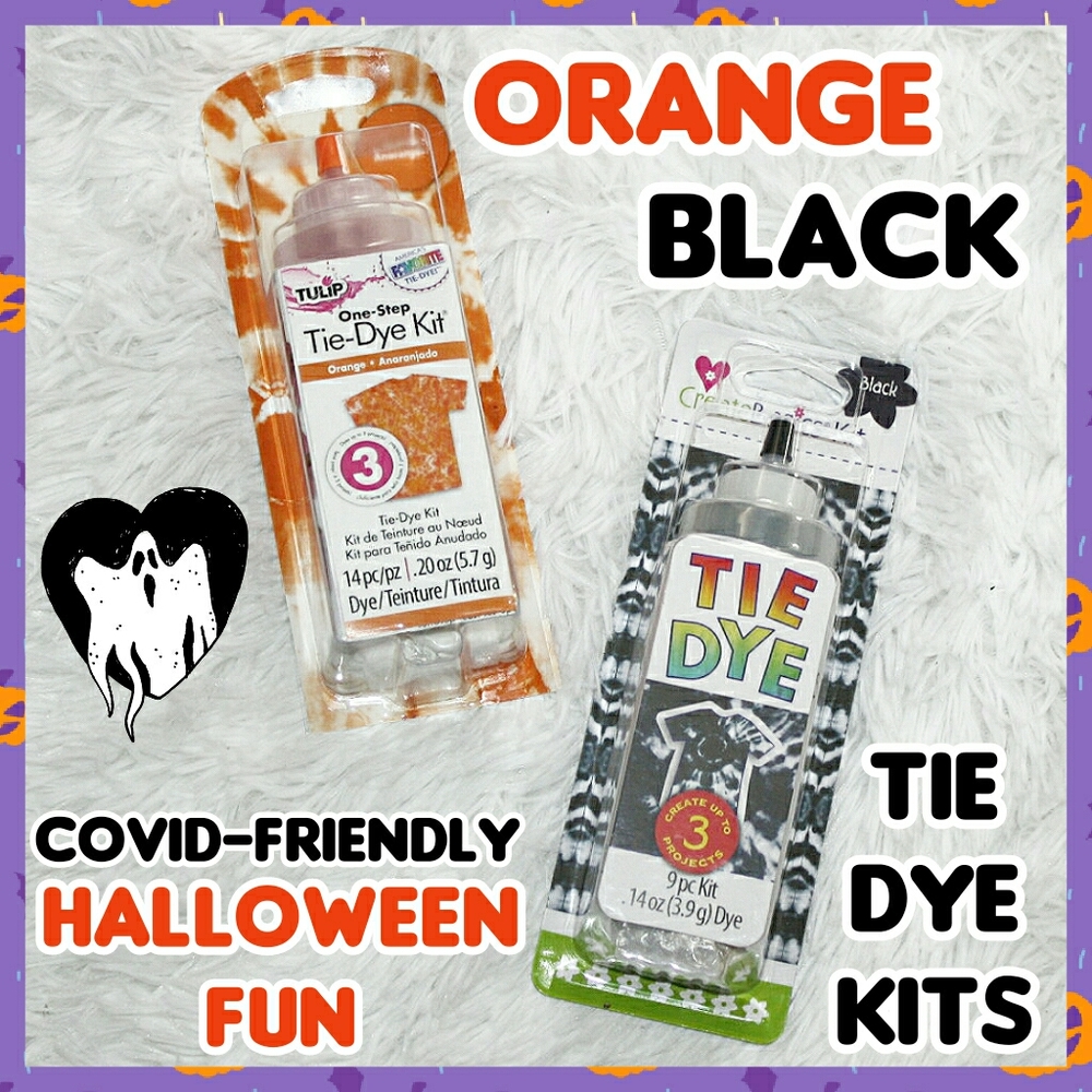 2 Tie Dye Kits - Orange/Black Halloween Craft Fun